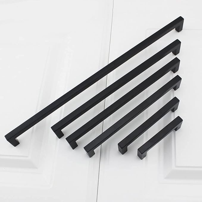 goldenwarm 3 Inch 100 Pack Matte Black Flat Square Bar Kitchen Hardware Closet - Image 8