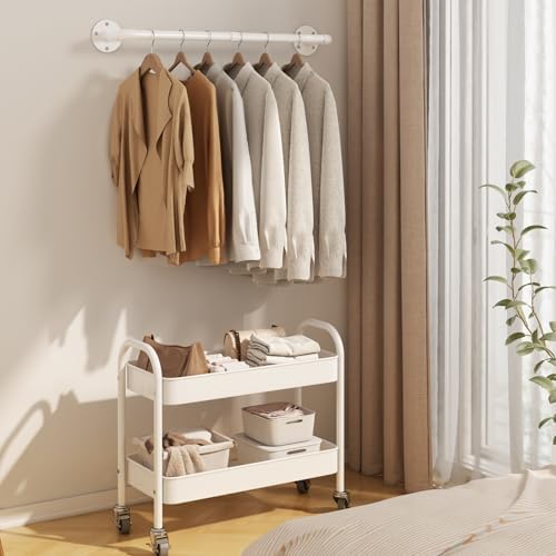 erytlly industrial pipe wall mounted clothes rack,38 inches showing dimensions