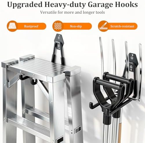 housolution steel garage hooks - 30pack anti-slip coating showing dimensions