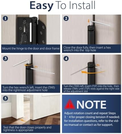 4 inch self closing door hinges,square & 5/8" showing dimensions