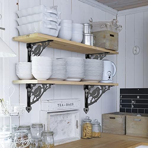 seleware 4 pack 10" heavy duty shelf brackets showing dimensions