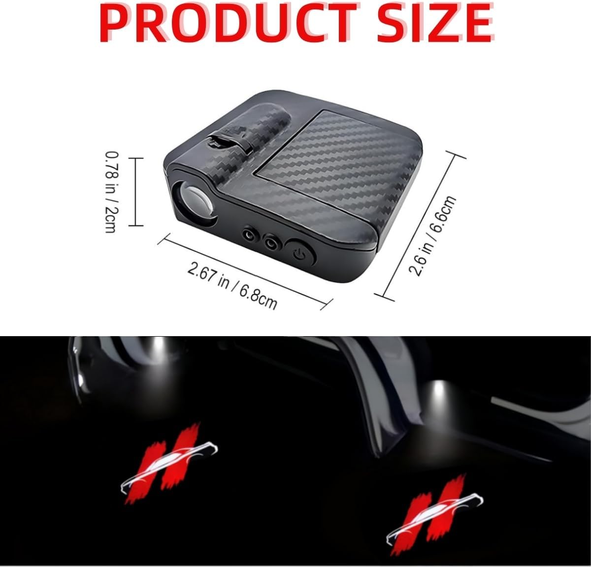 2Pcs Car Door Light Projector Lights Compatible with Dodge Challenger Charger SRT RAM car Door Welcome Light car Accessories Door Projector Lights (red+car)