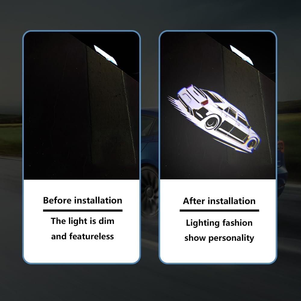 uuakarin 2PCS Car Door Logo Projector Lights Compatible with 300 300C 300S 2005- Present LED Ghost Shadow Light Laser Puddle Lamp Accessories (car)