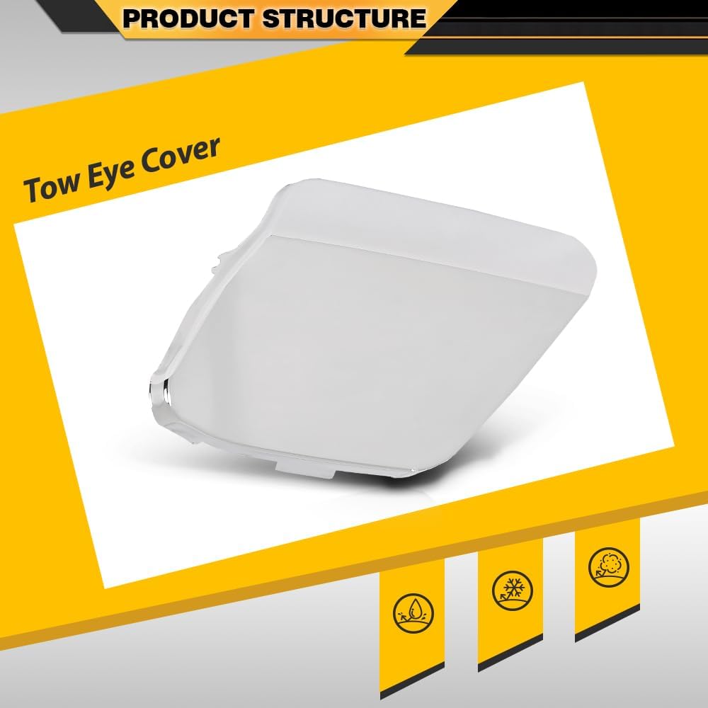 CNNELL Front Right Passenger Side Bumper Tow Hook Eye Cover Compatible with Benz ML350 Base 2013-2015 Models with AMG Styling Package 1668851223, MB1029126 Silver