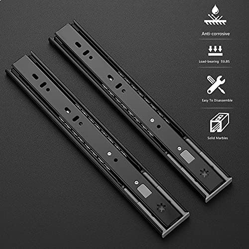 ravinte matte black soft close drawer slides 12 shown in use