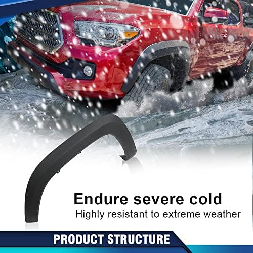 PIT66 Front Left Fender Flare Compatible with Toyota Tacoma 2016-2021 Left Driver Side Wheel Arch Molding, 7587204060, TO1290109