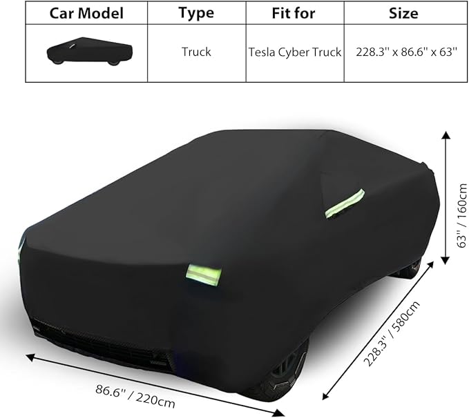 Truck Cover Custom Fit for Tesla Cybertruck, Waterproof All Weather Lightweight - Image 6