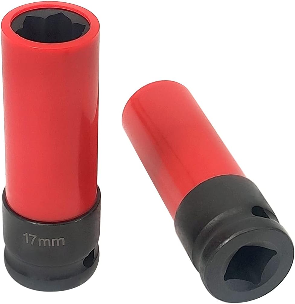 Lug Nut Socket, Flower Design, Manufacturer Part Number: 4218, Red & Black Wheel Lug Nuts Socket