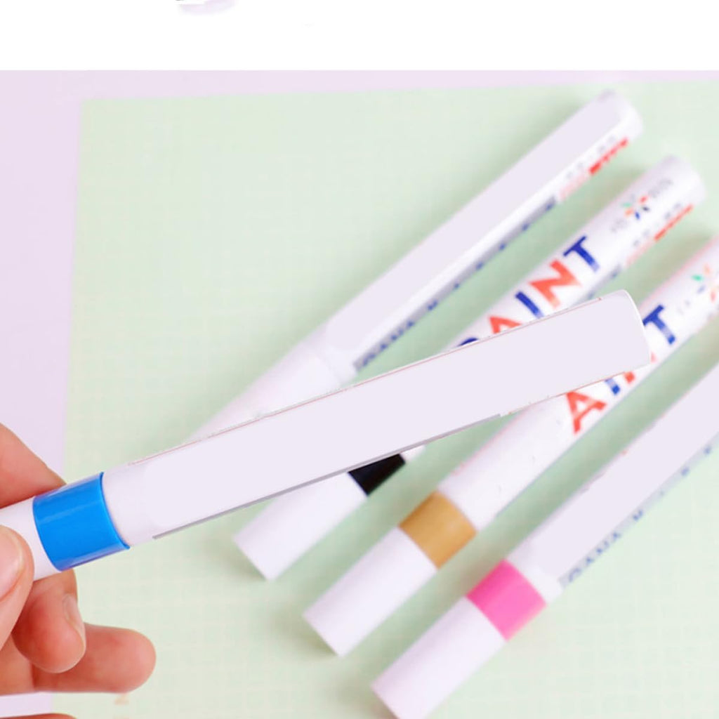 GANAZONO 7pcs Car Scratch Repair Pen Set, Oil-based Paint Pens for Automotive Touch, Plastic Material, Waterproof and Quick Dry, for Tire Repair and Graffiti Marking