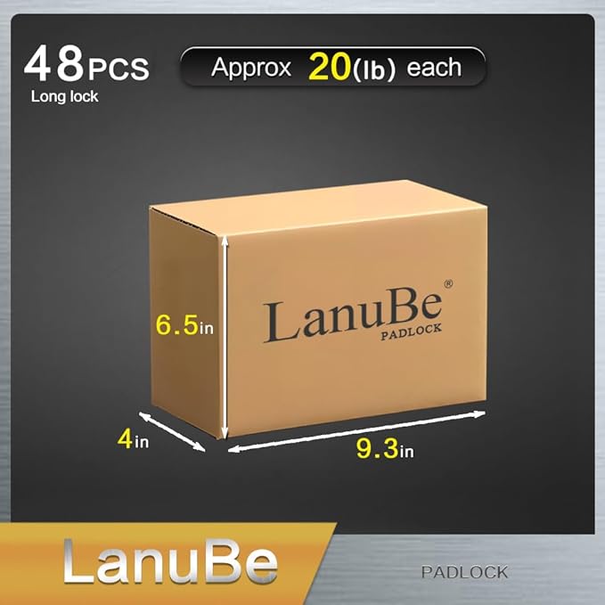 LanuBe Laminated Padlock 1-9/16inch Long Shackle 48 Pack Keyed Alike, Bulk Locks - Image 5