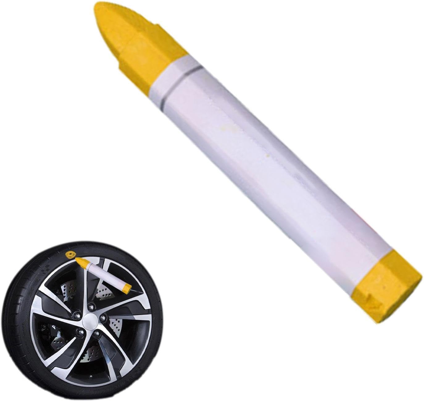Tire Paint Pent - Tire Paint Marker, Waterproof Tire Pen | White Yellow Paint Pen for Metal, Automotive Tire Painting Tools Markers, Rainproof Car Decorations Oil Based for Automotive Tire Lettering