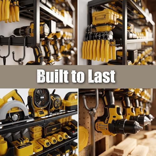 320lbs power tool organizer wall mount with charging, side view