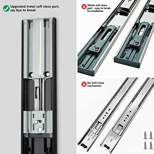 homdiy 10 pair soft close drawer slides 22 showing dimensions
