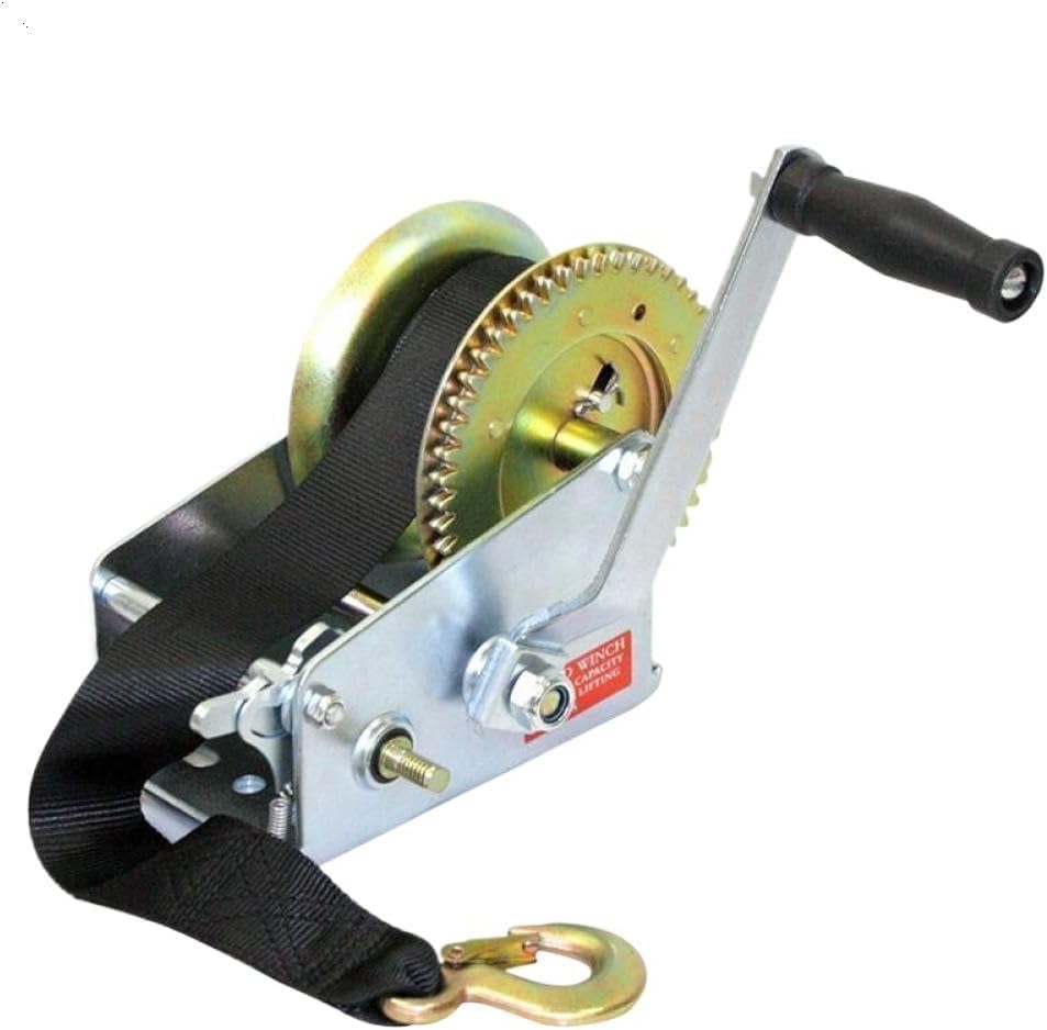 Extra Long 8M Cap 2500LBS 1134KG Synthetic Strap Hand Winch Webbing Compatible with Car Boat Trailer