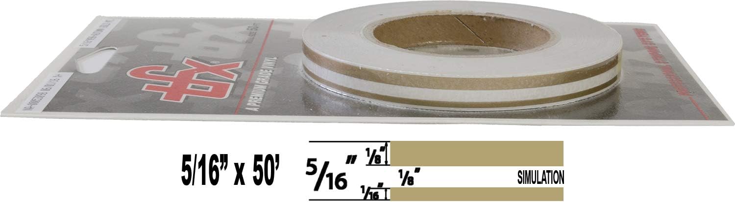 Universal TFX 00053098 - Auto Customizing Dual Pinstripe - 5/16" x 50' (1/8” Stripe, 1/8" Gap, Then 1/16” Stripe) - 098-Autumn Gold Metallic