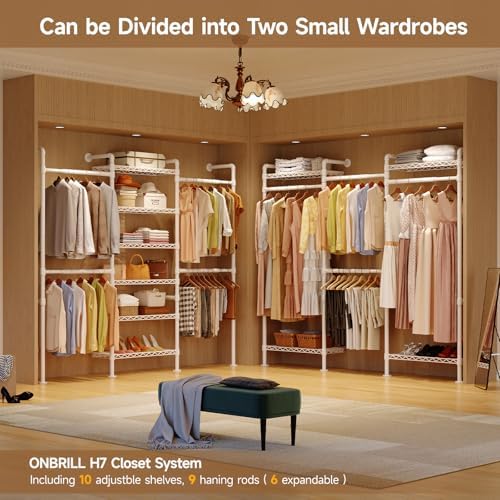 onbrill l7 wall mounted industrial pipe clothing rack, package contents