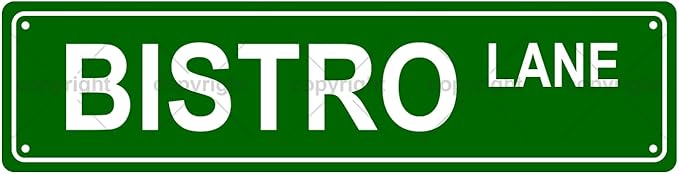 BISTRO LANE Space Metal Tin Street Sign Bar Cafe Garage Cave Home Room Wall by Unknown