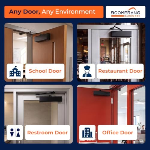 boomerang d8016 heavy-duty designer auto commercial door closer showing dimensions