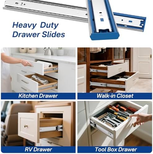 5 pairs soft close drawer slides 22 inch, front angle view