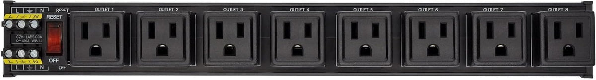 DIN Rail Mount AC 120V NEMA 5-15R 8 Receptacles Outlet Power Strip Module