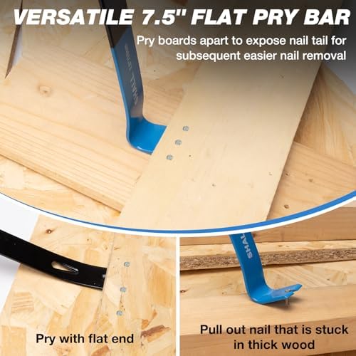 shall pneumatic nail remover & 7.5’’ flat pry showing dimensions