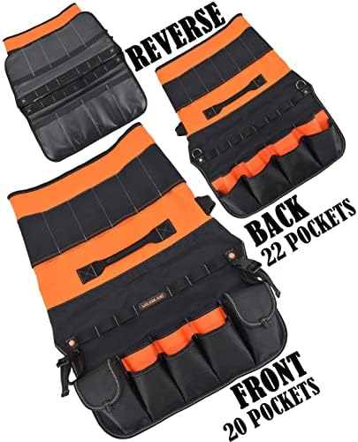 welkinland 5 gallon bucket tool organizer, 47-pocket 15l showing dimensions
