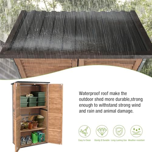 outdoor storage shed garden cabinet with strong iron, close-up detail