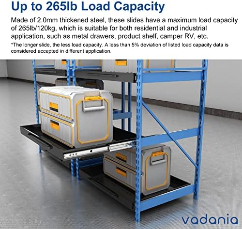 vadania #k53 36" soft close heavy duty drawer, side view