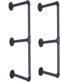 diy industrial black pipe bookshelf wall ceiling mounted, main product view