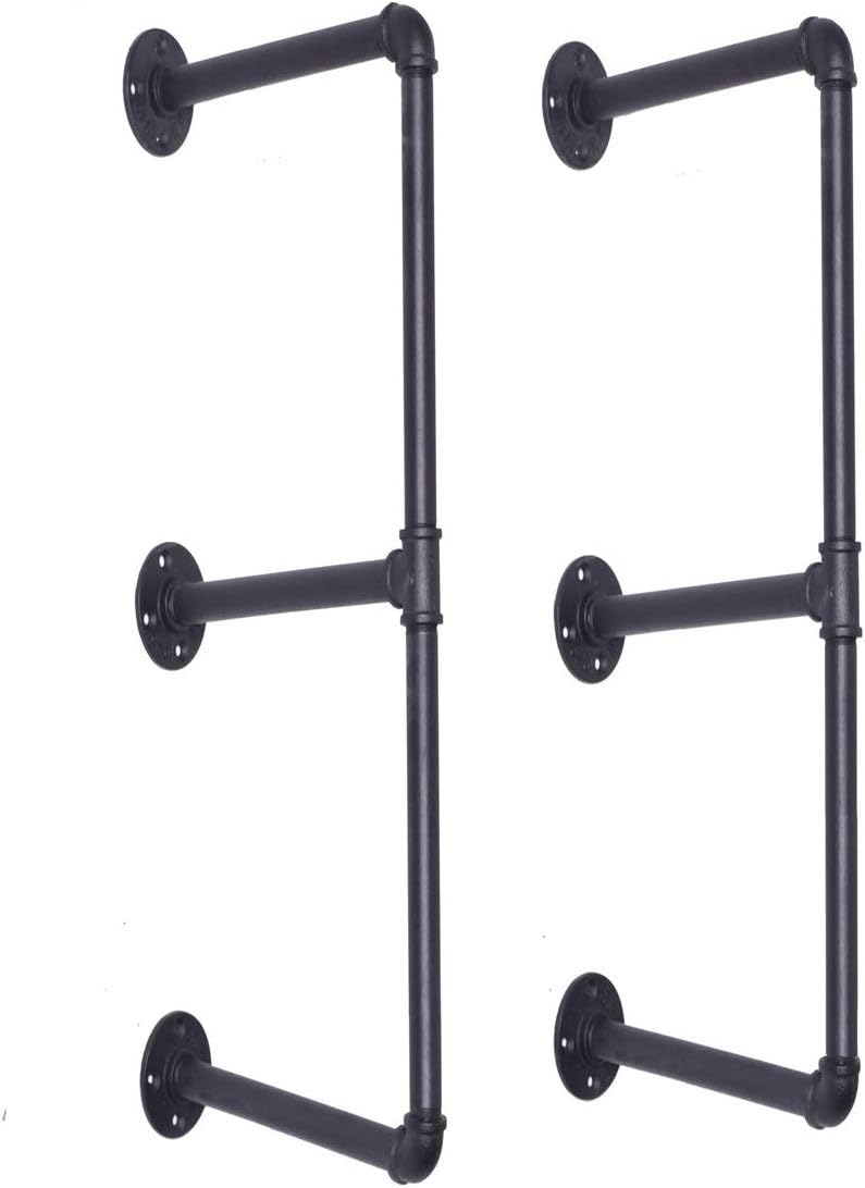 diy industrial black pipe bookshelf wall ceiling mounted, main product view