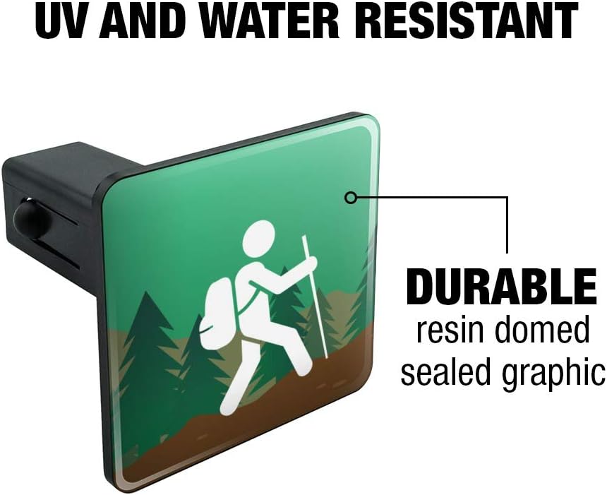 GRAPHICS & MORE Hiker Hiking Symbol Mountain Nature Tow Trailer Hitch Cover Plug Insert 1 1/4 inch (1.25")