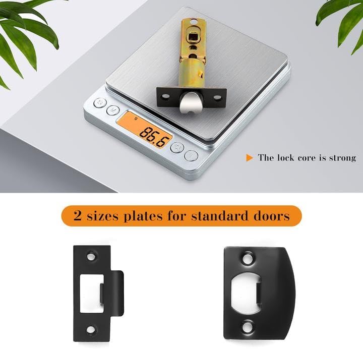 probrico matte black interior door handles, privacy square, close-up detail