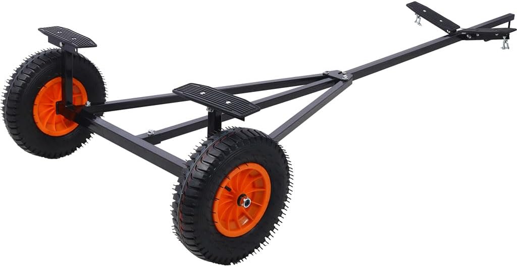 Boat Trailer Dolly, 420 lbs Load Capacity Trailer Mover with 96"-116" Adjustable Length, 16" Pneumatic Tires, Heavy Duty Steel Boat Dolly for Kayak, Motorboat, Fishing Boat, Canoe & Jet Ski, Black