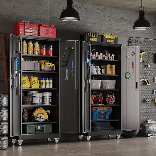 reemoon 5 adjustable 170 lb shelves, lockable doors, view 9