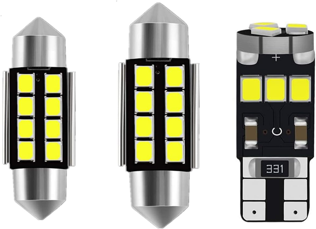 WLJH 15pieces 6000k Pure White Super Bright Canbus Error Free 2835 Chip Car LED Lighting Kit for Volkswagen Passat B7 (2012+) Premium LED Interior Package