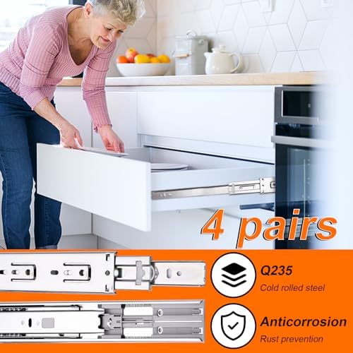 18 inch drawer slides 4 pairs (8pcs) soft on a desk or shelf
