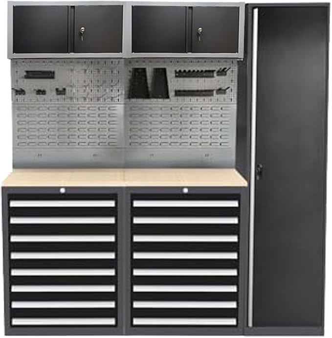 Metal Garage Cabinet Set, Heavy Duty by JZD