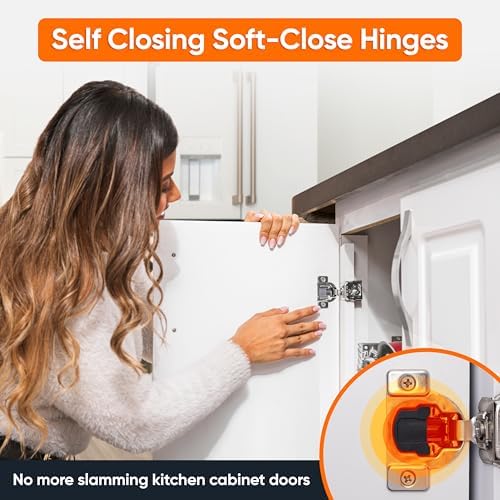 decobasics 10 pack soft close cabinet hinges –, close-up detail