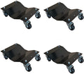 4 Pack Black 12x16 Inch Heavy Duty Wheel Dolly Car Tire Stakes Set 6800lbs Total Capacity for Tow or Vehicle Storage Furniture Movers