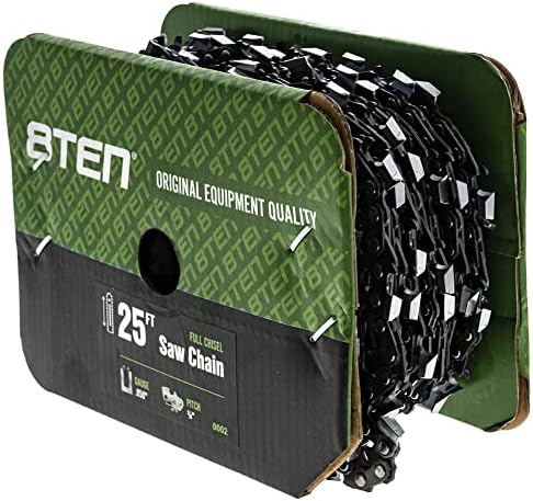 8ten chainsaw chain bulk reel full chisel 25, close-up detail