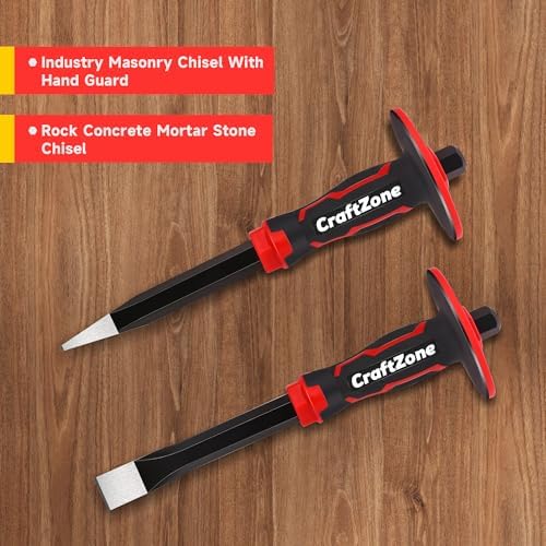 masonry chisel set - 2-piece heavy duty pointed on a desk or shelf