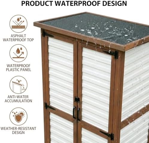 waterproof outdoor storage cabinet, 69" tall fir wood, package contents