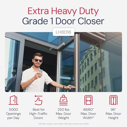 lawrence extra heavy duty door closer commercial grade shown in use
