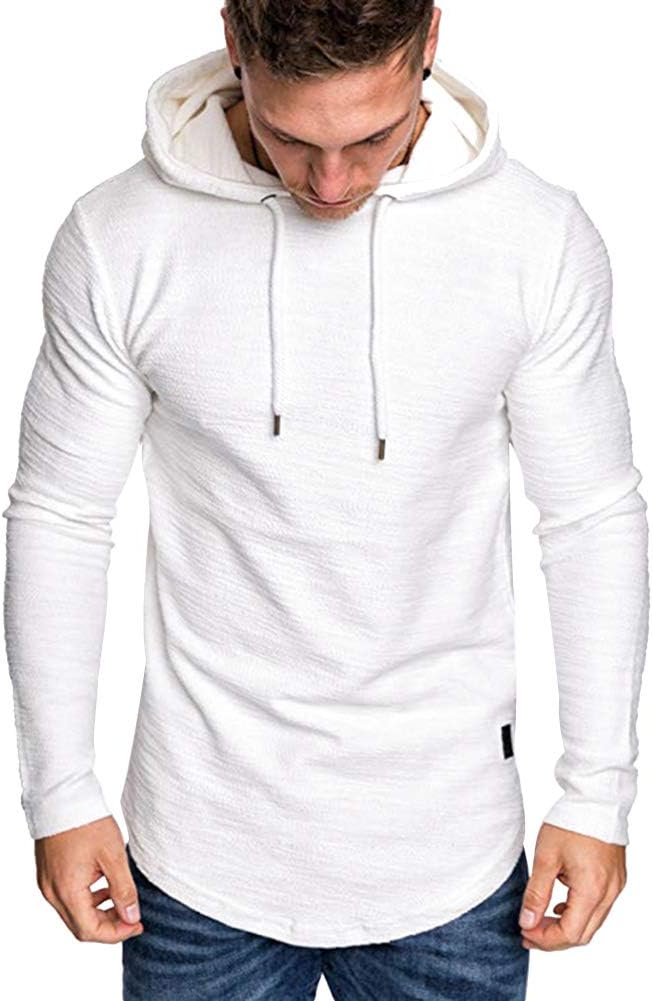 Lexiart Mens Fashion Athletic Hoodies Sport Sweatshirt Solid Color Fleece - Image 3