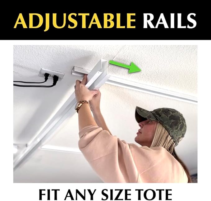 Tote Slide PRO – Made in USA | Heavy-Duty Alloy Steel Overhead Rack – Organize - Image 4
