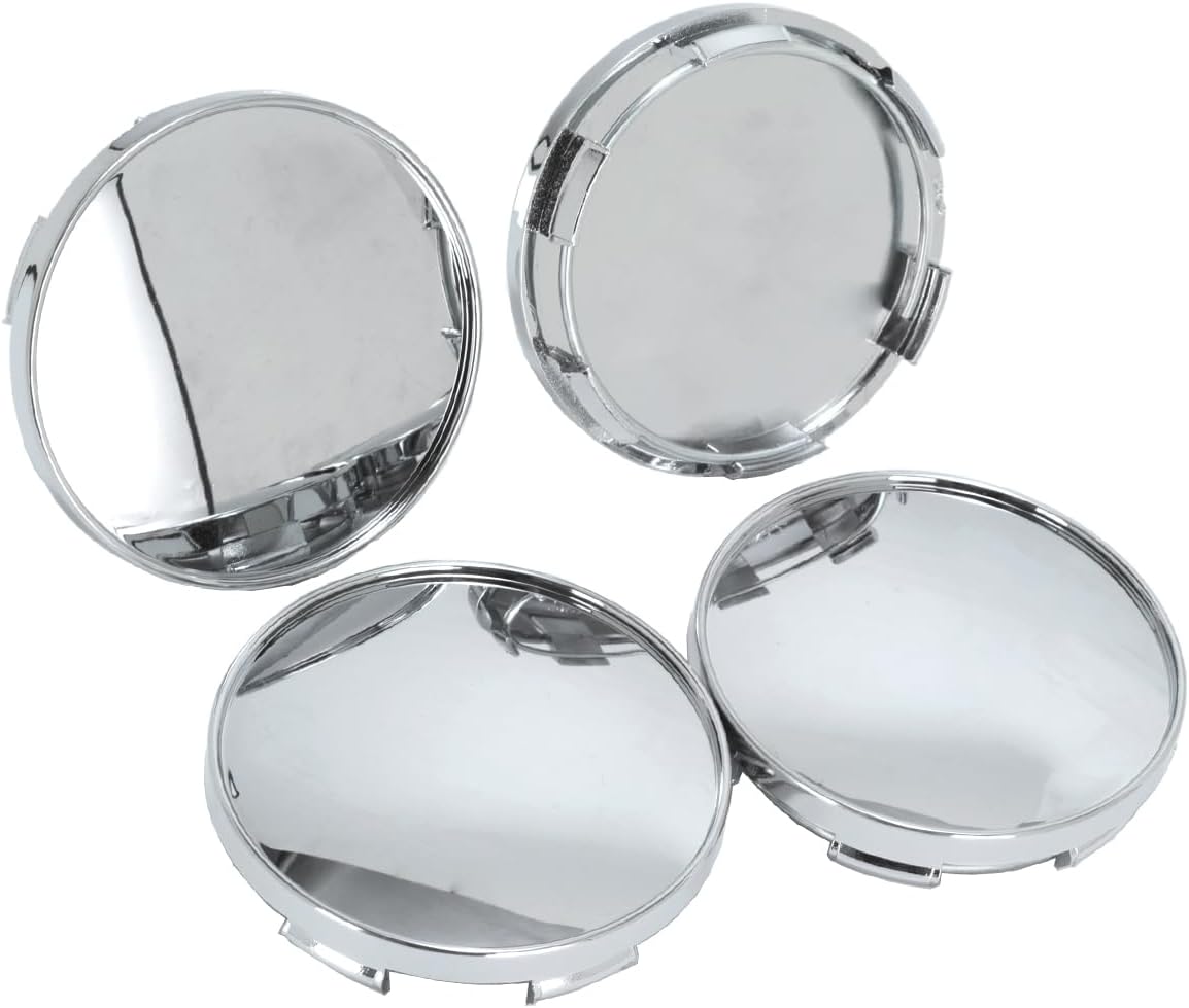 2.56in Wheel Center Caps 65mm ABS Plastic Wheel Center Hubcaps 4Pcs Universal Center Cover Replacement Outer 65mm 2.56 in, Inner 61mm 2.4 in Chrome