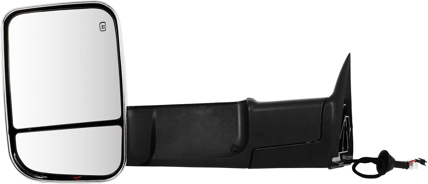 Towing Mirrors Fit for 1999 2000 2001 2002 for Dodge for Ram 1500 2500 3500 with Power Heated Turn Signal Chrome Tow Mirrors Pair