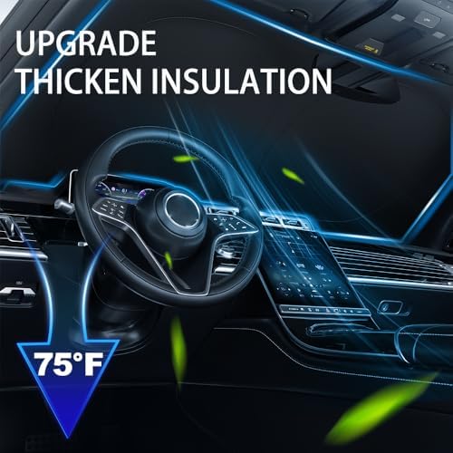 Windshield Sun Shade for Jeep Renegade 2015-2024 - 4 Layers SunShade Compatible with Jeep Renegade Foldable Front Window Sunshade Sun Visor Protector Block UV Rays Keep Your Car Cooler Car Accessories