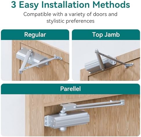 powawini grade 1 heavy duty automatic door closer showing dimensions