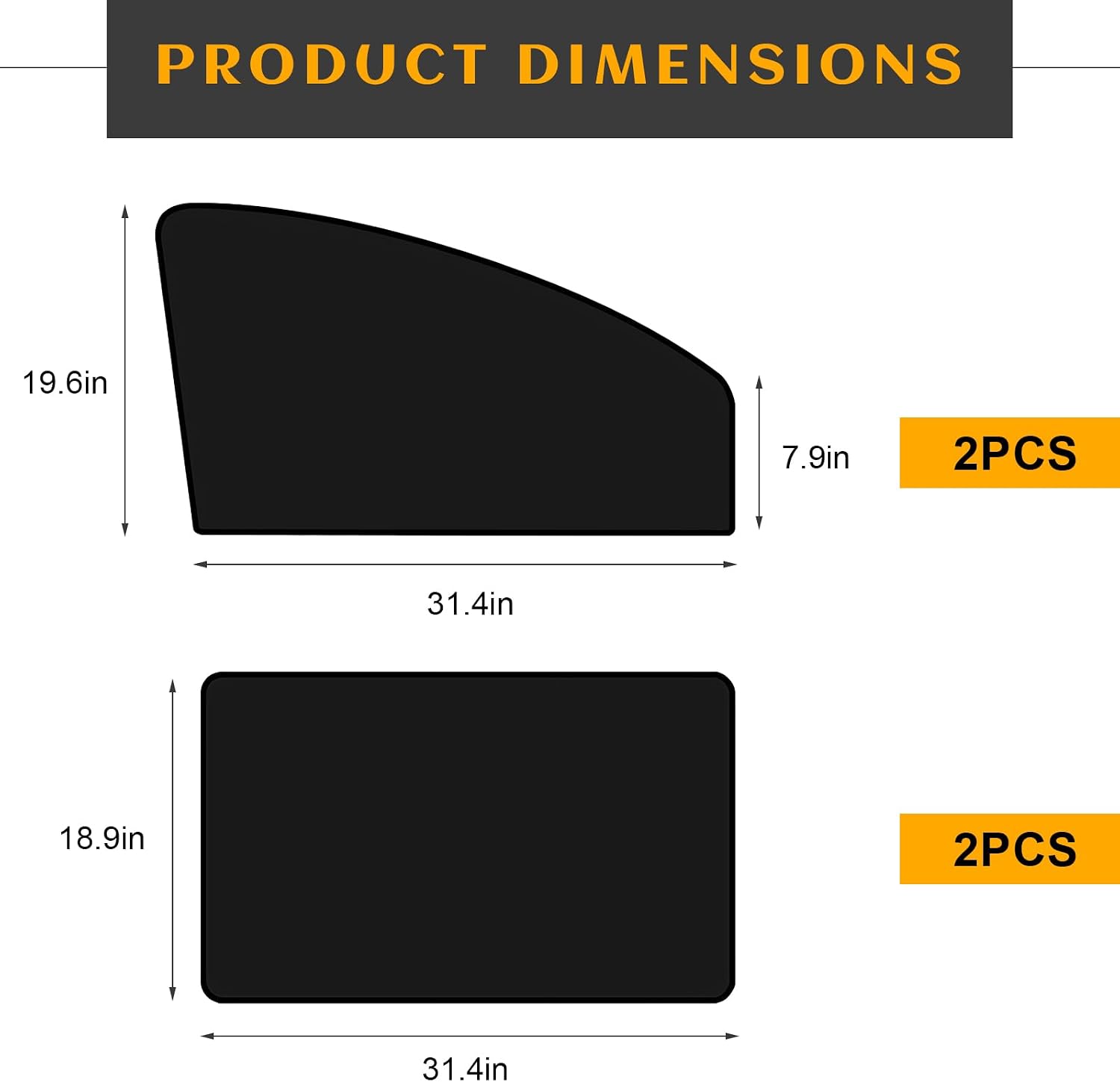 4 PCS Magnetic Car Window Shades, Full Blackout Auto Privacy Shade for Strong-Light Blocking & UV Protection, Vehicle Side Window Cover for Camping Napping Breastfeeding (Black)